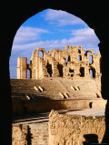 Amphitheatre at Colosseum of El-Jem Framed by Arch  El-Jem  Mahdia  Tunisia