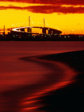 Westgate Bridge at Sunset from Middle Park  Melbourne  Victoria  Australia