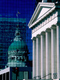 Old Courthouse and Historic Dome Reflected in Modern Building  St Louis  Missouri