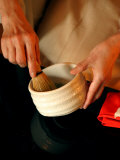 Woman Whisking Tea for Ceremony at Okura Hotel  Tokyo  Kanto  Japan