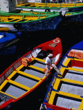 Colourful Boat in Harbour  Valparaiso  Chile