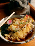 Dish of Tempura Prawns with Udon Noodles  Tokyo  Kanto  Japan