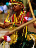 Young Female Stick Dancer  Yap Day Festival