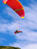 Paraglider in Mid-Air  Mt Aspiring  New Zealand