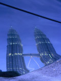 Petronas Towers at Dusk Reflected Off a Car Hood  Kuala Lumpur  Wilayah Persekutuan  Malaysia