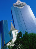 St John Church and Skyscrapers  Houston  Texas