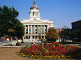 Colourful Flowers in Front of City Hall  Nottingham  England