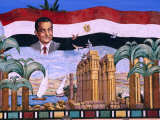 Mosaic of President Hosni Mubarak  Cairo  Egypt