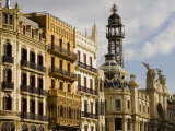 Modernista Facades along Plaza del Ayuntamiento  Central  Valencia  Spain
