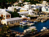 Waterfront Houses and Boats at Dock  St George's Island  St George's Parish  Bermuda