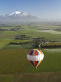Hot-Air Balloon near Methven with Mountains in Distance  New Zealand