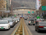 Traffic in Front of Seoul Arts Centre  Seoul  South Korea