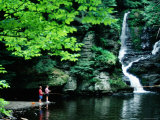 Boys Fishing by Deer Leap Falls  Delaware Water Gap  Pennsylvania