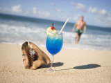 Cocktail and Shell on Beach Near Maca Bana Villas  Point Salines  St George  Grenada
