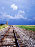 Railroad Tracks and Approaching Thunderstorm  Amarillo  Texas