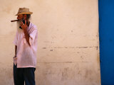 Old Man with Transistor Radio and Cigar  Havana  Havana  Cuba
