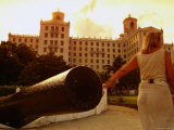 Cannons Facing the Harbour with Hotel Nacional Behind  Havana  City of Havana  Cuba