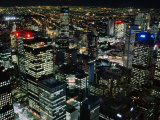City Buildings at Night from Above  Melbourne  Victoria  Australia