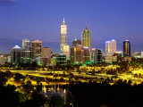 City Skyline with Central Business District at Dusk  Perth  Western Australia