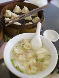 Wanton Soup and Basket of Dumplings at Nan Xiang Dumpling Restaurant  Shanghai  China