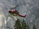 Rescue Helicopter in Front of One of Yosemite Valley's Big Walls