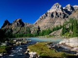 Mt Huber on Right and Wiwaxy Peaks in Lake O'Hara Area  British Columbia  Canada