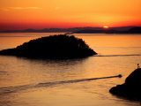 Deception Pass at Sunset from Lighthouse Trail  Whidbey Island  Washington