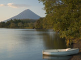 Boat on Lago de Nicaragua with Volcan Concepcion in Distance  Isla de Ometepe  Rivas  Nicaragua