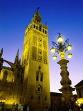 La Giralda Cathedral at Night  Sevilla  Andalucia  Spain