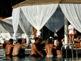People in Swimming Pool Bar at Sunset Club in Palmerie  Marrakesh  Morocco