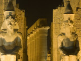 Ruins Floodlit at Night  Luxor  Egypt