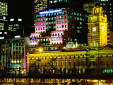 Flinders Street Station Illuminated at Night  Melbourne  Australia