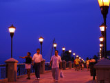 Promenading  Crossing Cuale River Near Playa Olas Altas at Dusk  Mexico