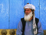 Man Praying in Front of Blue Mosque  Mazar-E Sharif  Balkh  Afghanistan