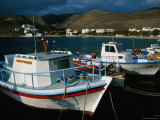 Fishing Boats Moored in Folegandros Port  Folegandros  Southern Aegean  Greece