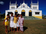 Group of Children Outside Vaiusu Catholic Church  Upolu  Samoa