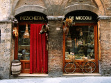 Bicycle Parked Outside Historic Food Store  Siena  Tuscany  Italy