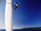 Man Climbing Mast of Yacht  Port Vila  Shefa  Vanuatu