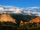 Garden of the Gods and Pikes Peak at Sunrise  Colorado Springs  Colorado