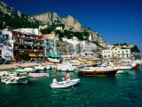 Boats in Marina Grande Harbour  Capri  Campania  Italy
