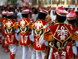 Musicians in Costume for Wedding Procession  Bangalore  Karnataka  India