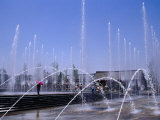 Fountain in Front of Big Goose Pagoda  Xi'an  Shaanxi  China