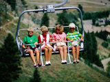 Four Women on Chairlift  Sun Valley  Idaho