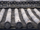 Detail of Tiled Roof with Embossed End Tiles  Nijo Castle  Kyoto  Japan