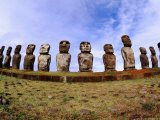 Moai at Ahu Tongakiri  Easter Island  Valparaiso  Chile