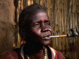 Woman Smoking a Pipe  Gambela  Ethiopia