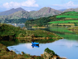 Blue Boat on Tranquil Kenmare River  Munster  Ireland