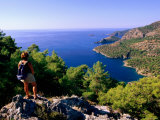 Hiking Mediterranean Coastline Between Kayakoy and Oludeniz  Kayakoy  Mugla  Turkey