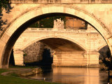 Ponte Vittorio Emanuele II through Arch of Ponte Sant'Angelo  Rome  Italy