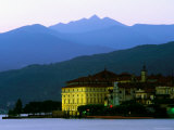 Isola Bella Lakeside Buildings Seen from Stresa at Dusk  Lago Maggiore  Piedmont  Italy